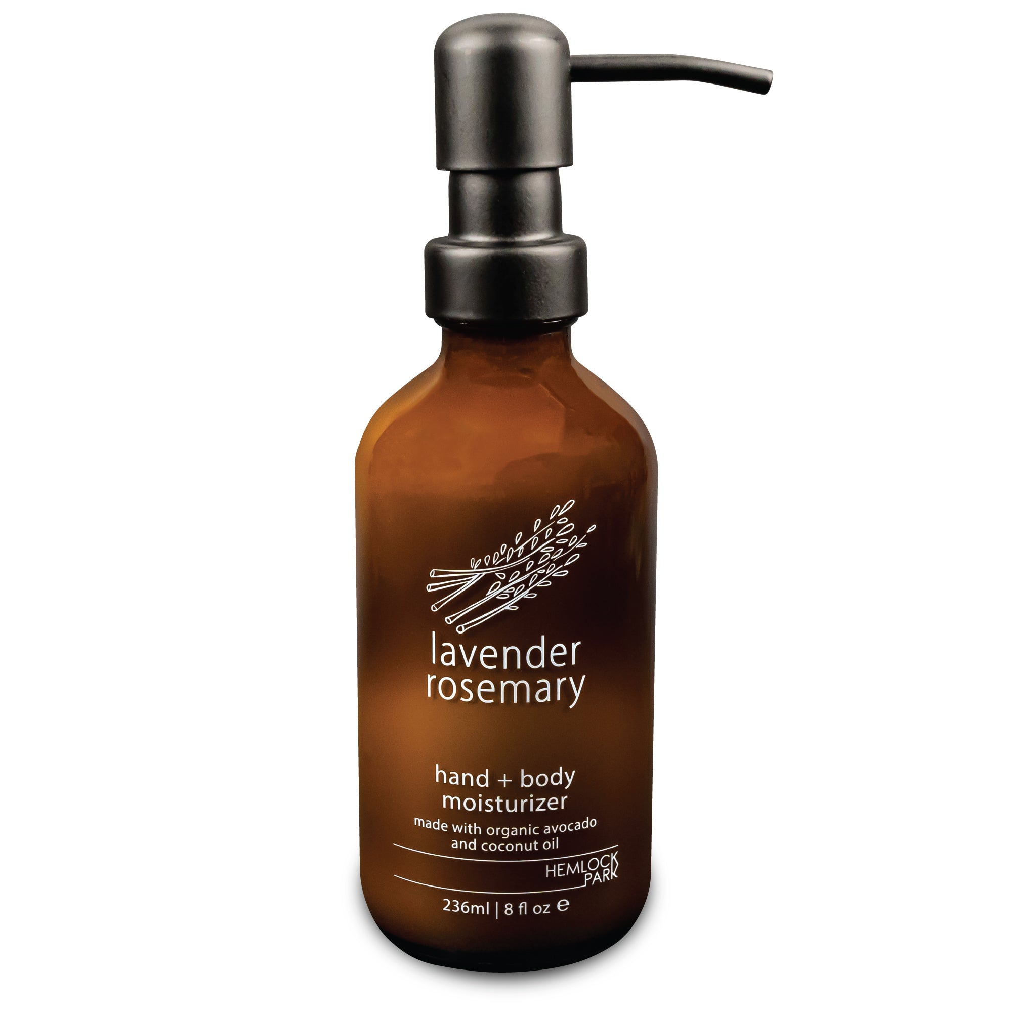 Lavender Rosemary botanical moisturizer plant-based vegan Hemlock Park 8 oz