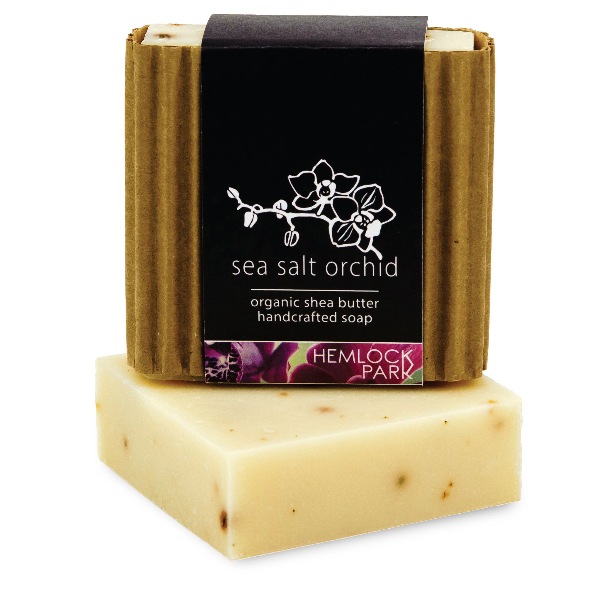 Sea Salt Orchid bar soap set 3 pack shea butter plant-based Hemlock Park