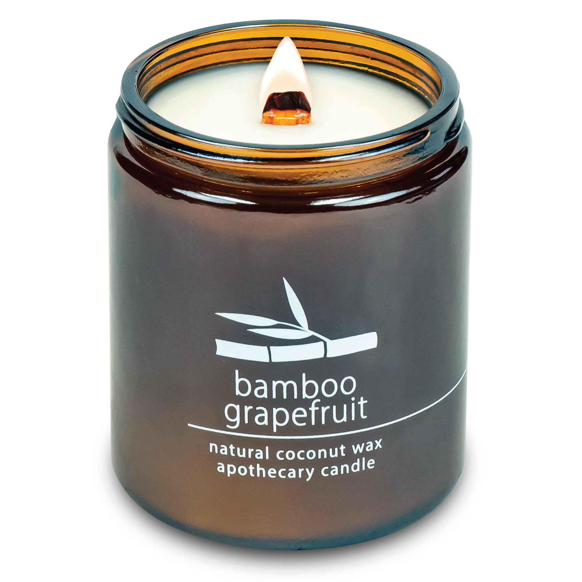 Bamboo Grapefruit wood wick candle plant-based coconut wax Hemlock Park 8 oz