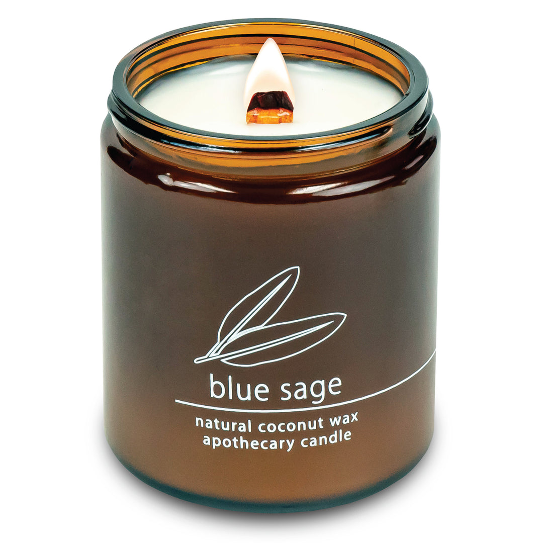 Blue Sage | Wood Wick Candle with Natural Coconut Wax