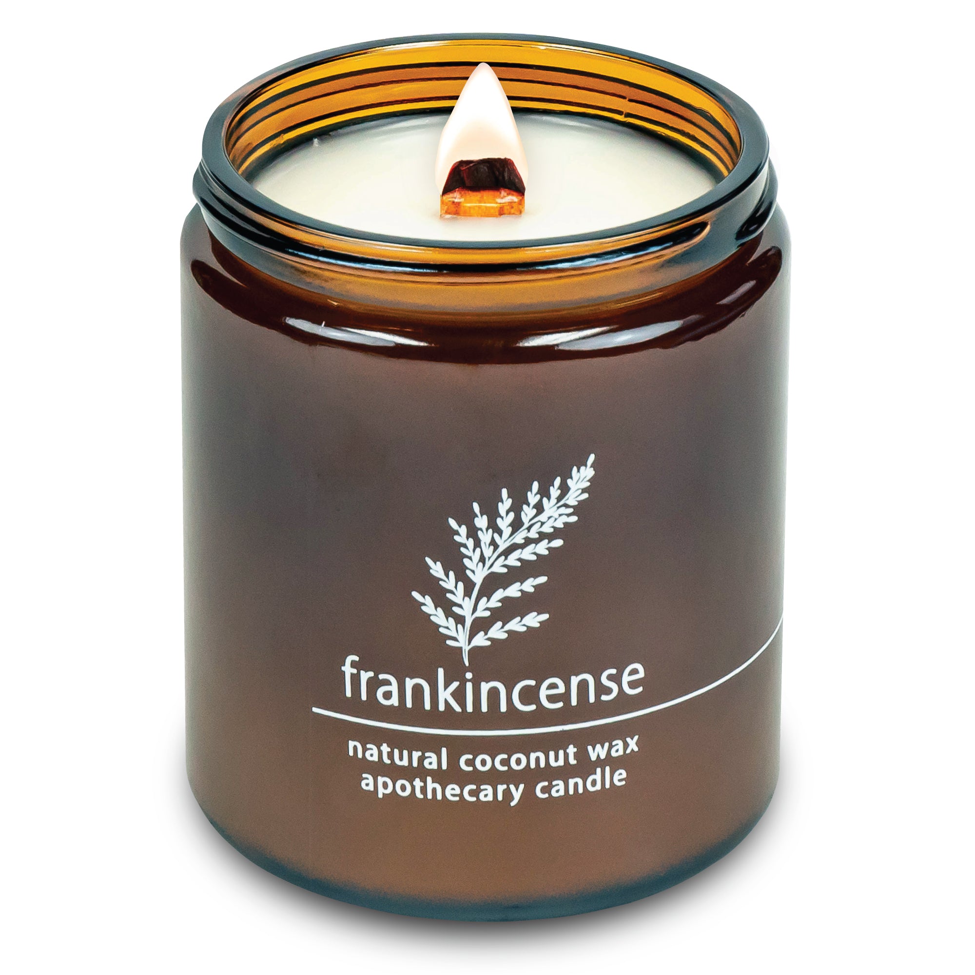 Frankincense wood wick candle plant-based coconut wax Hemlock Park 8 oz