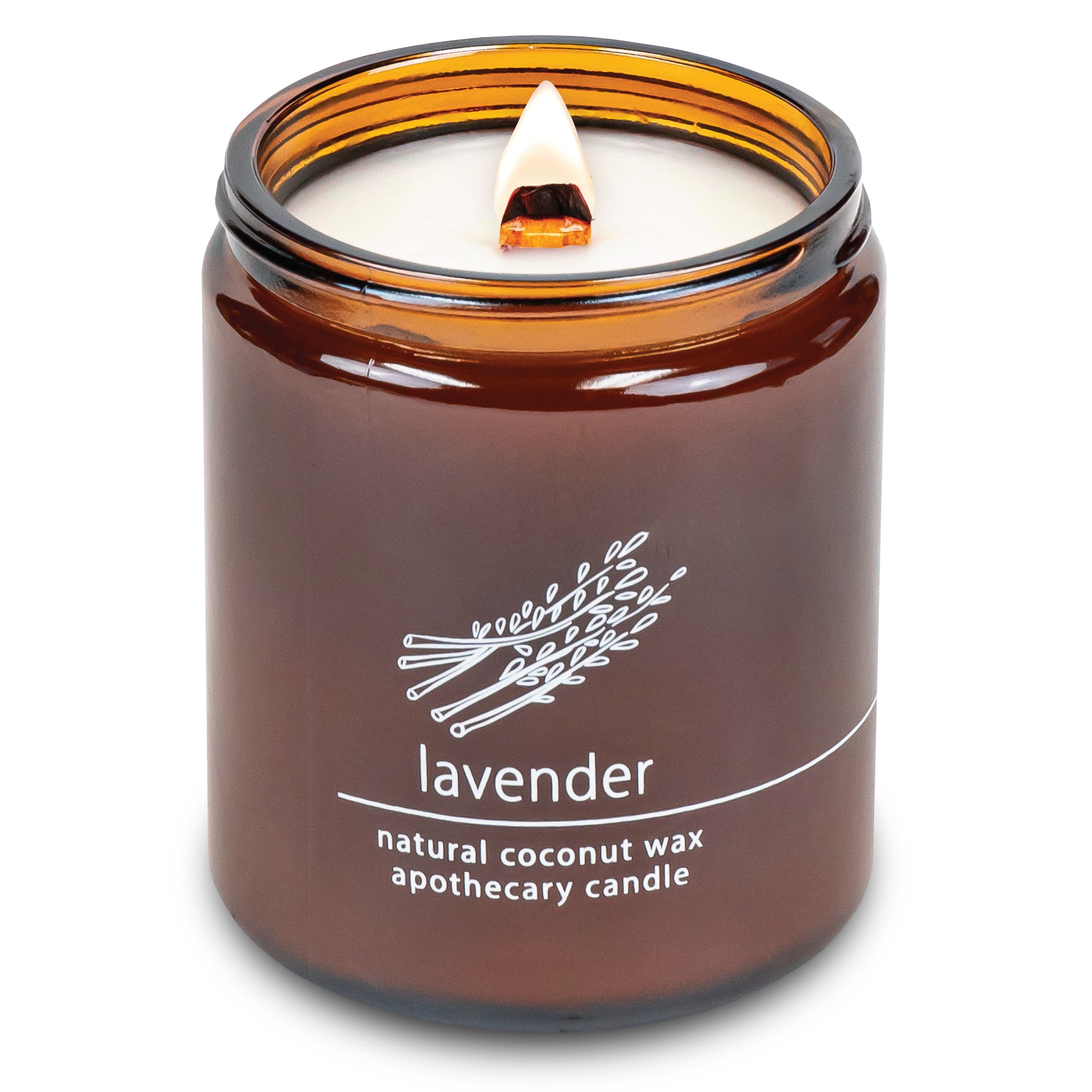 Lavender wood wick candle plant-based coconut wax Hemlock Park 8 oz