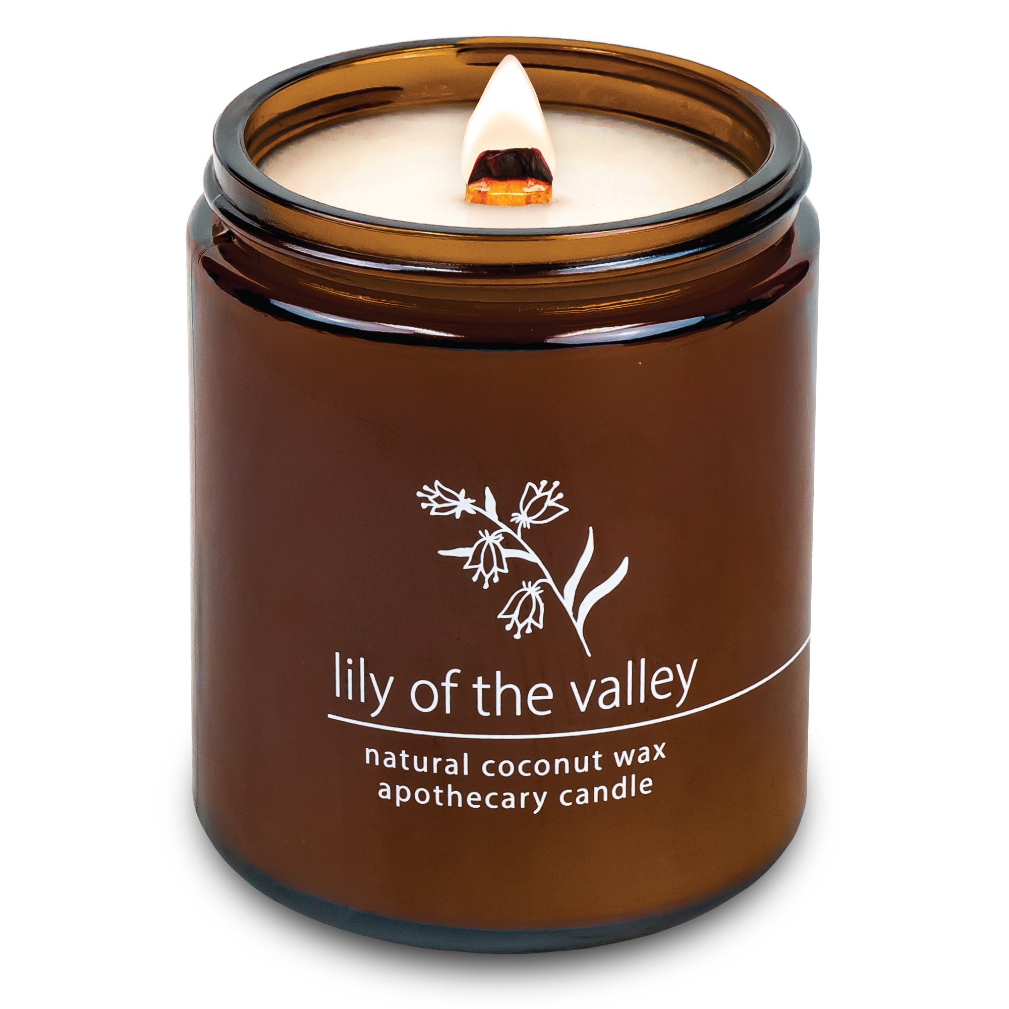 Lily of the Valley wood wick candle plant-based coconut wax Hemlock Park 8 oz