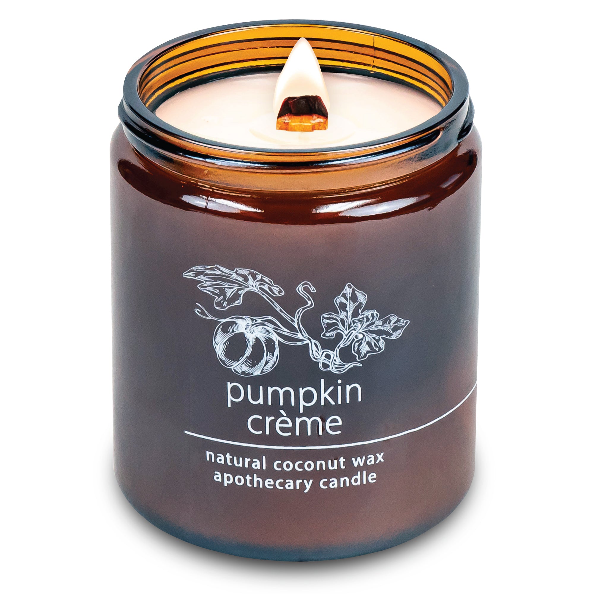 Pumpkin Creme wood wick candle plant-based coconut wax Hemlock Park 8 oz