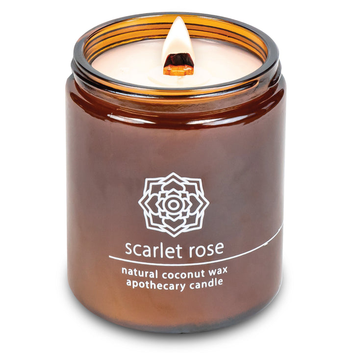Scarlet Rose | Wood Wick Candle with Natural Coconut Wax