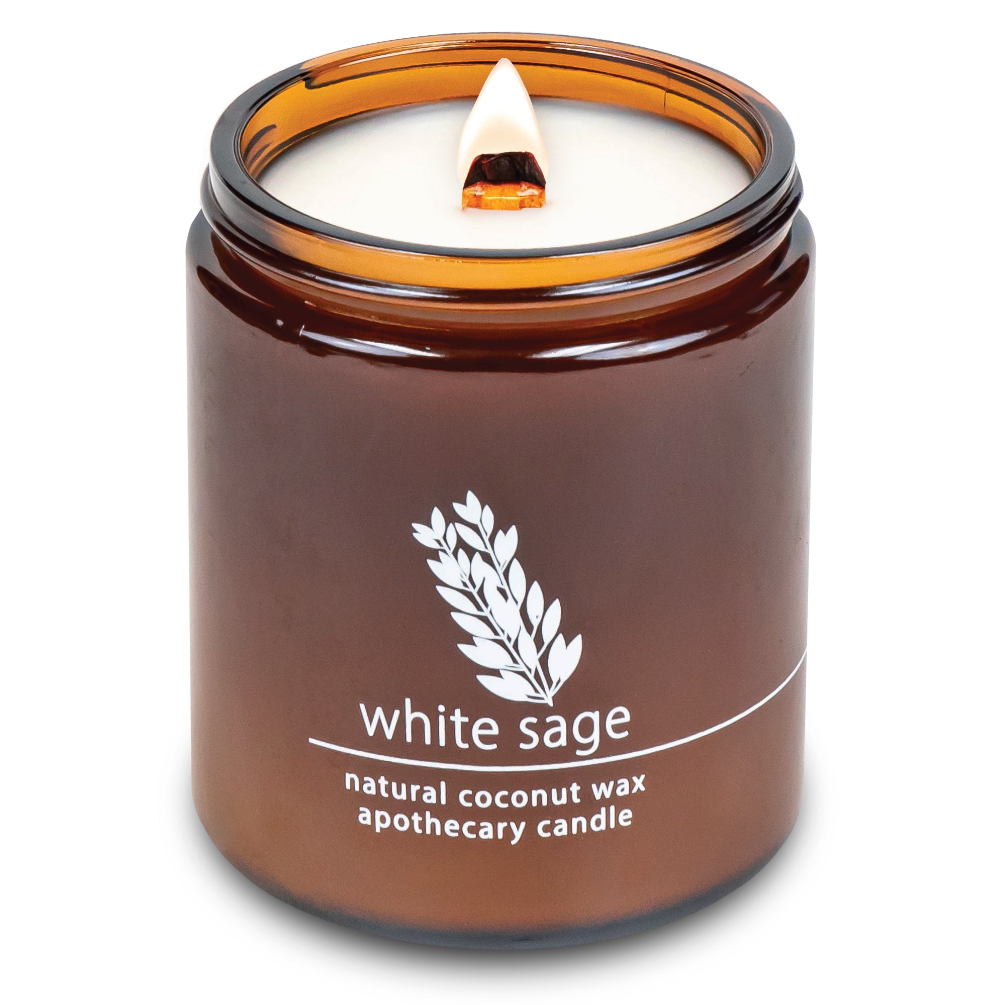 Sage wood wick candle plant-based coconut wax Hemlock Park 8 oz