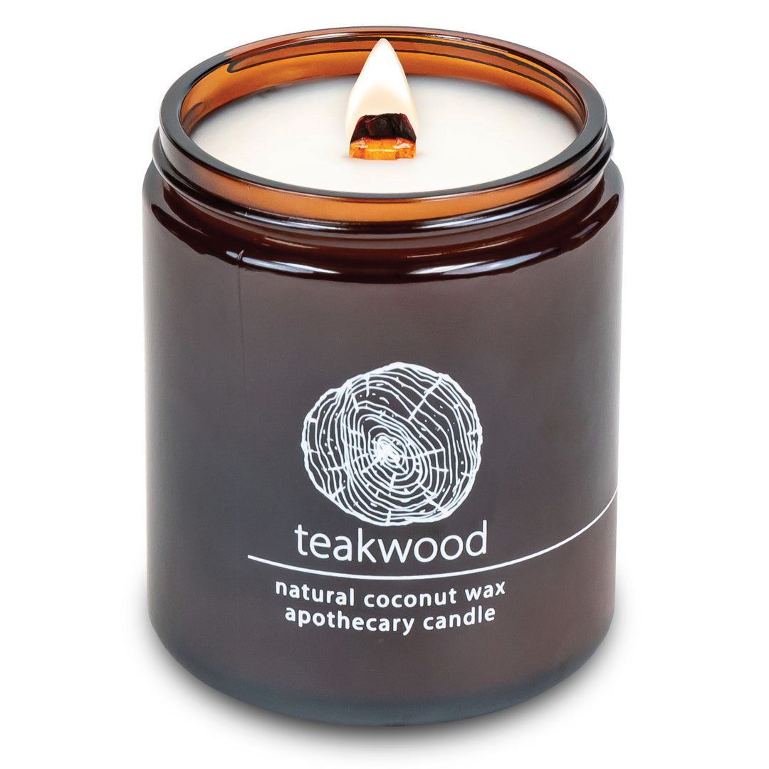 Teakwood  Wood Wick Candle with Natural Coconut Wax – Hemlock Park
